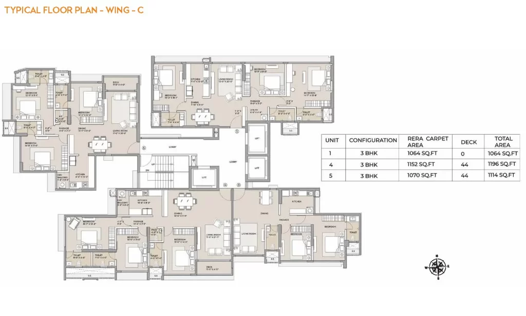 TYPICAL FLOOR PLAN - WING - C